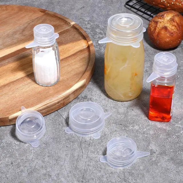 Alt view image 4 of 7 - 6 Pcs Small Silicone Stretch Lids Reusable Silicone Stretch Cover 3 Sizes Fit to 1.2 Inch to 2.4 Inch Small Jars, Food Cans, Bottles