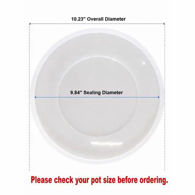 Alt view image 2 of 7 - Silicone Lid for Instant Pot 8 Quart, Airtight Inner Pot Cover for Food Storage, Reusable, Microwave & Freezer Safe, Dishwasher Safe, TranslucentTransparent White, 8QT)