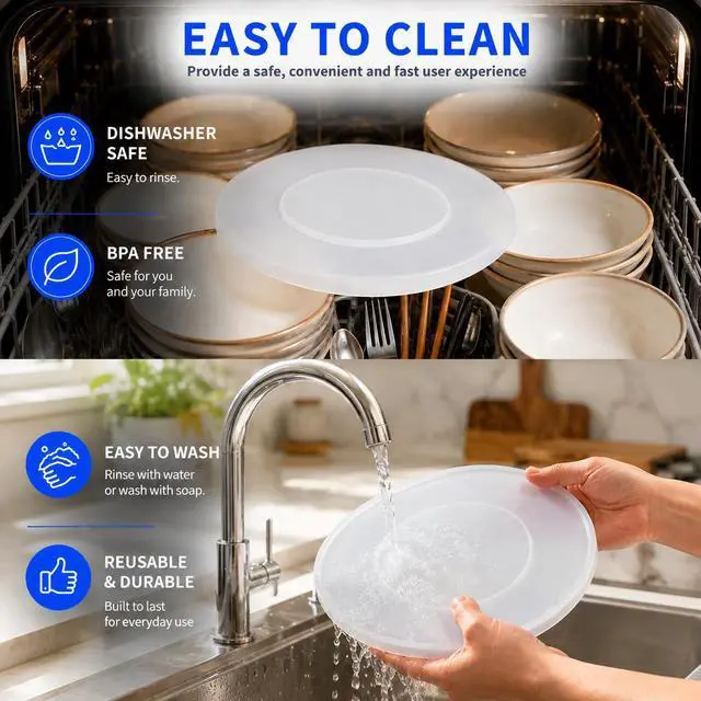 Alt view image 7 of 7 - Silicone Lid for Instant Pot 8 Quart, Airtight Inner Pot Cover for Food Storage, Reusable, Microwave & Freezer Safe, Dishwasher Safe, TranslucentTransparent White, 8QT)