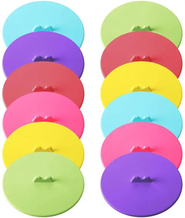 Main image of Sets Silicone Cup Covers Multicolored Silicone Cup Lids Mug Cover Outdoor for Hot Drinks, Tea, Coffee, 6 Colors(Round,Bright Color)