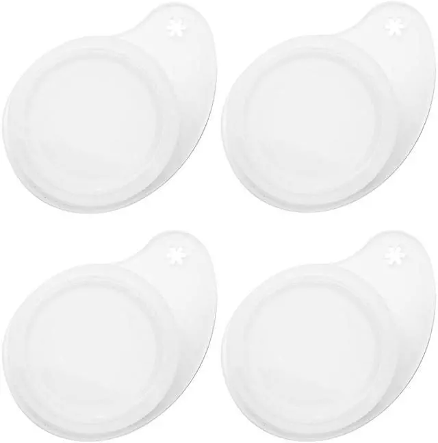 Main image of 4 Pack Silicone Mason Jar Lids with Utensil Holder Same Mold & Fit No Straw Hole + PullTab