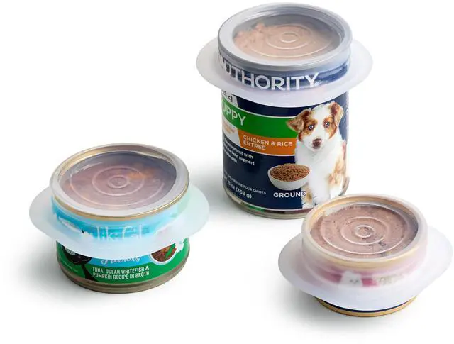 Main image of Pet Reusable Puppy Essentials Dog Food Can Lids, Cat Food Lids for Cans, Airtight Seal, Dog Travel Accessories, Food Grade Silicone Stretch Lids, Freezer & Dishwasher Safe, 3-Pack