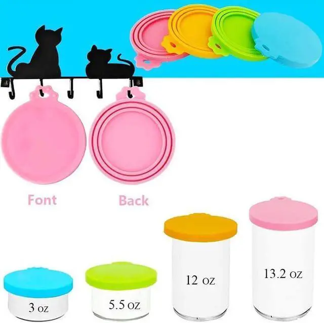Alt view image 3 of 6 - Pack Pet Dog Food Can Lids, Silicone Cat Food Can Covers for Canned Goods, Universal Reusable Lids Tops & Savers Caps for 3 Standard Sizes, BPA Free