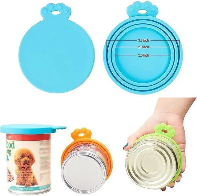 Alt view image 2 of 6 - Pack Pet Dog Food Can Lids, Silicone Cat Food Can Covers for Canned Goods, Universal Reusable Lids Tops & Savers Caps for 3 Standard Sizes, BPA Free
