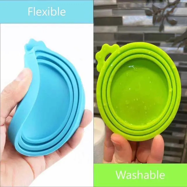 Alt view image 4 of 6 - Pack Pet Dog Food Can Lids, Silicone Cat Food Can Covers for Canned Goods, Universal Reusable Lids Tops & Savers Caps for 3 Standard Sizes, BPA Free
