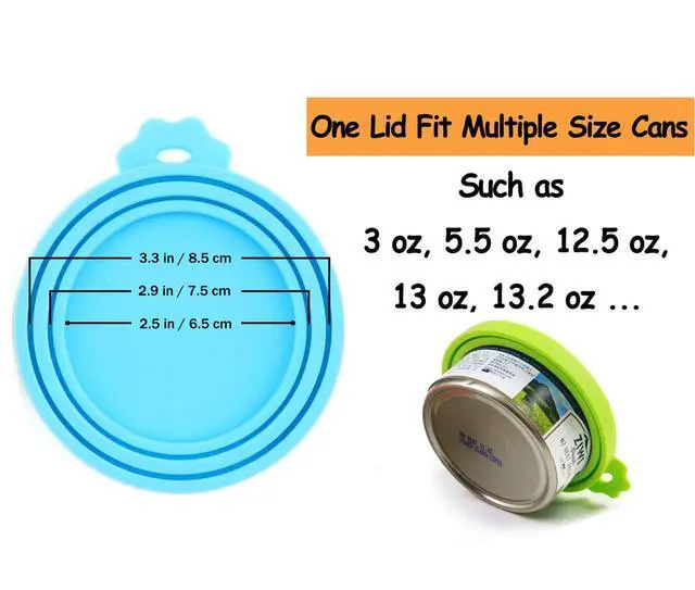 Alt view image 2 of 7 - Pet Food Can Covers-Comtim 3 Pack Silicone Can Lids Caps for Dog Cat Wet Food,Universal Size Fit Most Standard Size Canned Dog and Cat Food
