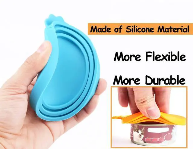 Alt view image 3 of 7 - Pet Food Can Covers-Comtim 3 Pack Silicone Can Lids Caps for Dog Cat Wet Food,Universal Size Fit Most Standard Size Canned Dog and Cat Food