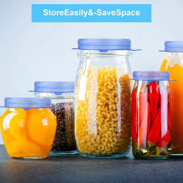 Alt view image 7 of 7 - PCS Reusable Silicone Stretch and Seal Lids for Food Storage, Flexible Round Silicone Bowl Covers, 7 Different Sizes - Keep Food Fresh