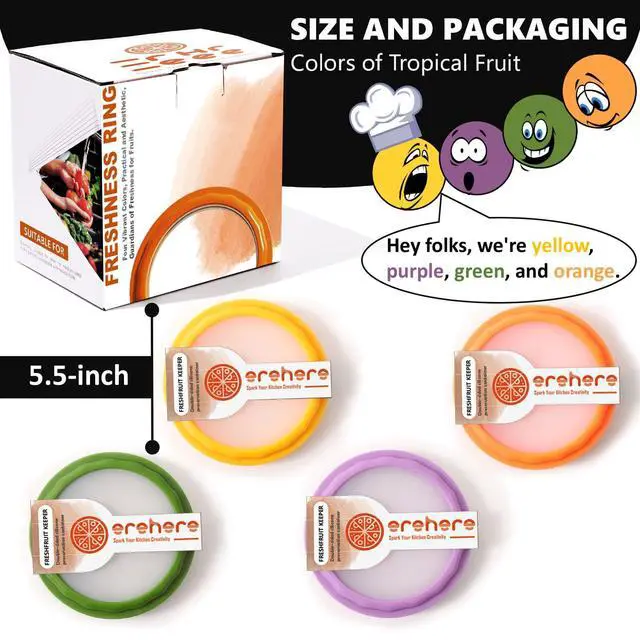 Alt view image 5 of 7 - Silicone Food Storage Containers, 4Pcs Avocado Saver Produce Holder