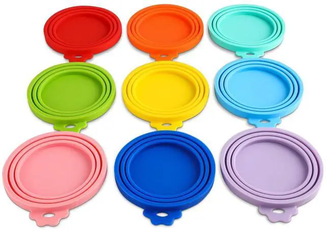 Main image of Pack Silicone Pet Food Can Lids, Universal Dog & Cat Food Covers, Fits 3 to 13.2 oz Cans, Airtight, BPA-Free, Dishwasher Safe, Reusable