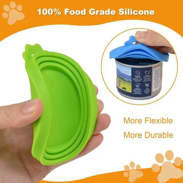 Alt view image 2 of 6 - Pack Silicone Pet Food Can Lids, Universal Dog & Cat Food Covers, Fits 3 to 13.2 oz Cans, Airtight, BPA-Free, Dishwasher Safe, Reusable