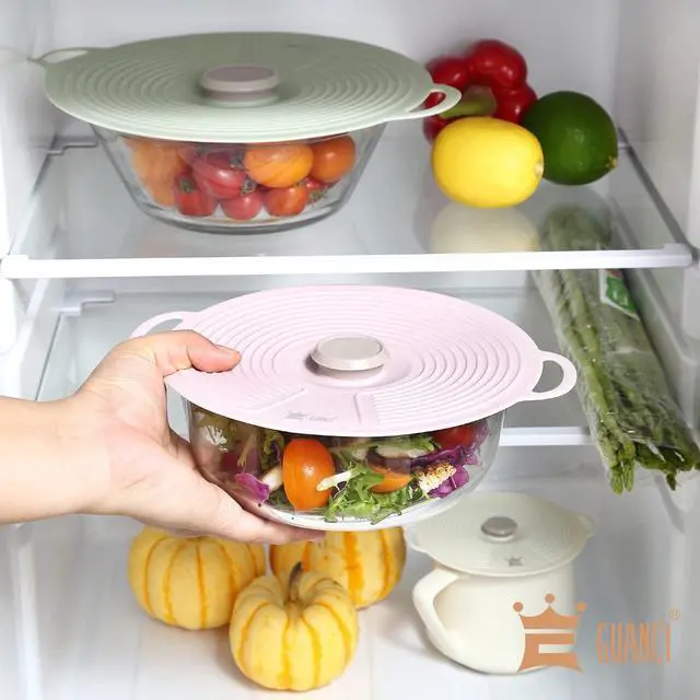 Alt view image 4 of 6 - Silicone Lids for Bowl 8 Pack, Microwave Splatter Cover with 6 Sizes Reusable Heat Resistant Lids Fits Cups, Bowls, Plates, Pots, Pans, Skillets, Stove Top, Oven, Fridge Dishwasher Safe