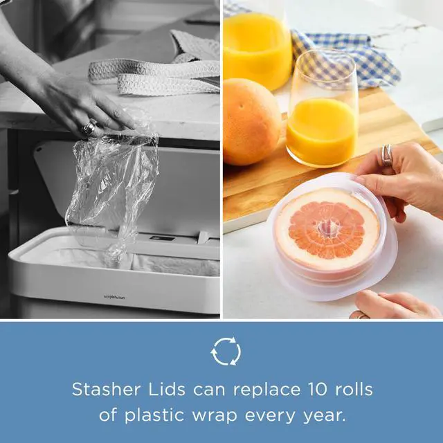 Alt view image 7 of 7 - Premium Reusable Silicone Stretch Lids, Clear, 4pk of 9, 6.5, 4.5, and 2.5 Lids, Airtight Seal, Food Container Covers, BPA Free, Leak-Free, Dishwasher Safe, Microwave Safe, Eco-Friendly