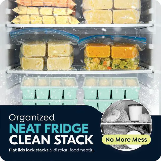 Alt view image 6 of 7 - Silicone Freezer Trays with Lids, 1-Cup Soup Container Style Ice Cube Trays for Freezer - Leakproof, Dishwasher,Oven Safe, Stackable, Ideal for Frozen Broth, Leftovers & Meal Prep, BPA Free 2 Pack