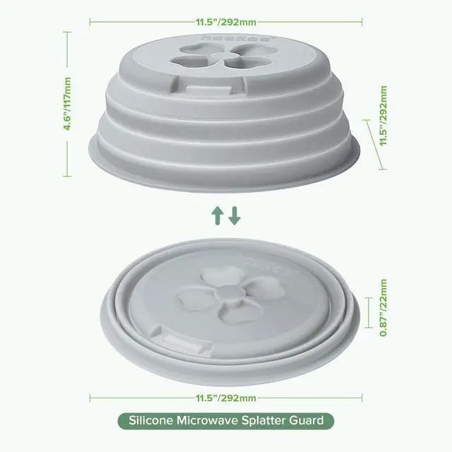 Alt view image 7 of 7 - Collapsible Silicone Microwave Splatter Cover for Food, 11.5 Inch Vented Microwave Plate Cover with Easy-Lift Grip, Dishwasher Safe, Heat Resistant