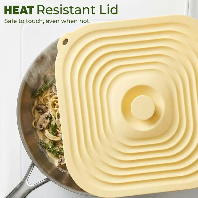 Alt view image 4 of 7 - Microwave Splatter Cover for Food, 5 Pack Silicone Reusable Lids, Airtight Suction Covers for Bowls Cups Pots Pans Skillets, Heat Resistant BPA-Free, Microwave Oven Fridge Dishwasher Safe