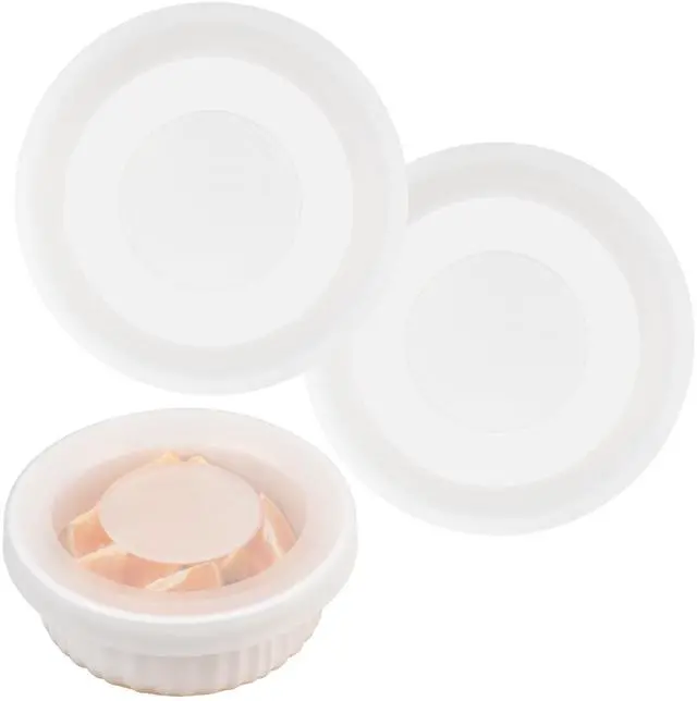 Main image of Silicone Lids for CorningWare 16 Ounce Round Dish, 2 Pack Reusable Covers for CorningWare F-16-PC French White Baking Dish (Dishes not Included) Dishwasher & Microwave & Freezer Safe