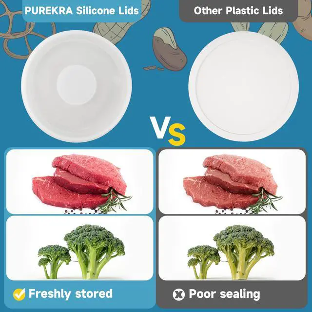 Alt view image 3 of 7 - Silicone Lids for CorningWare 16 Ounce Round Dish, 2 Pack Reusable Covers for CorningWare F-16-PC French White Baking Dish (Dishes not Included) Dishwasher & Microwave & Freezer Safe
