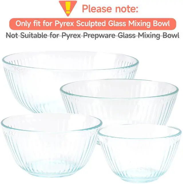 Alt view image 3 of 7 - 2 Pack Silicone Replacement Lids Only Fit for Pyrex 7401-S 3-Cup Sculpted Glass Mixing Bowls, Small Size Silicone Covers, Dishwasher & Microwave Safe