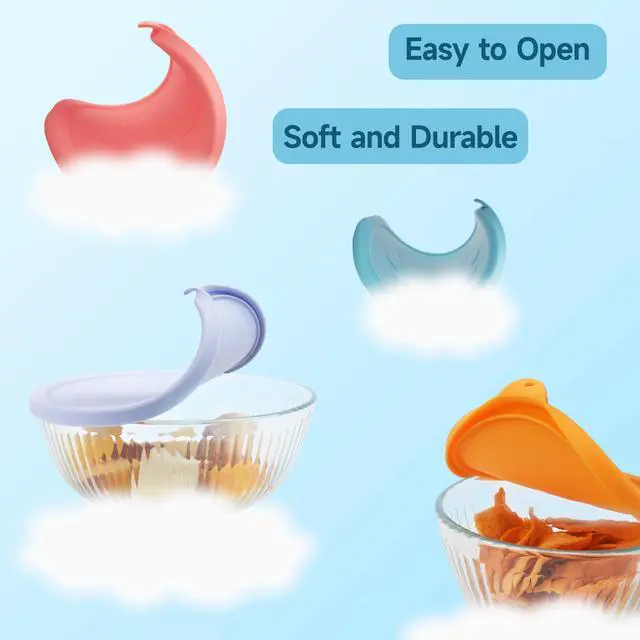 Alt view image 6 of 7 - 2 Pack Silicone Replacement Lids Only Fit for Pyrex 7401-S 3-Cup Sculpted Glass Mixing Bowls, Small Size Silicone Covers, Dishwasher & Microwave Safe