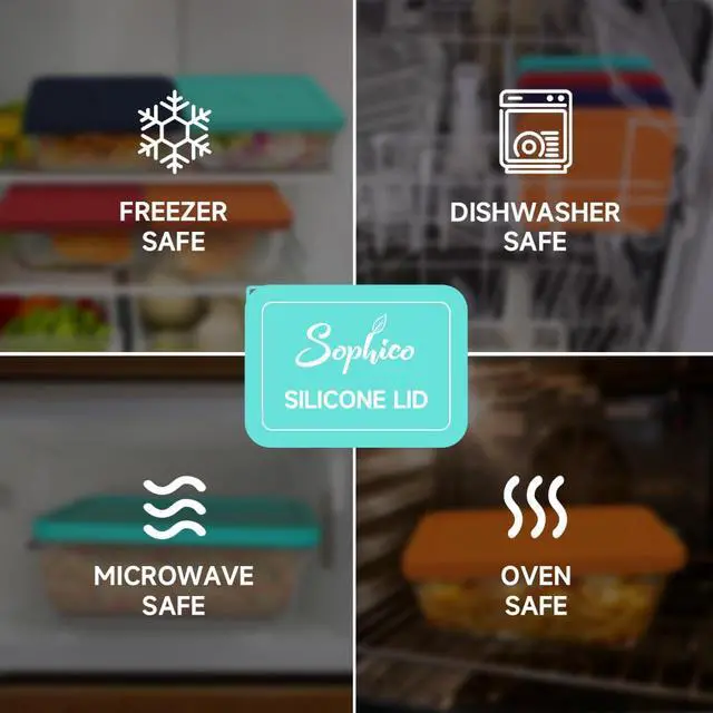 Alt view image 5 of 7 - Cup Rectangle Silicone Storage Cover Lids Replacement for Pyrex 7212-PC Glass Bowls, Container not Included (MINT- 1PACK)