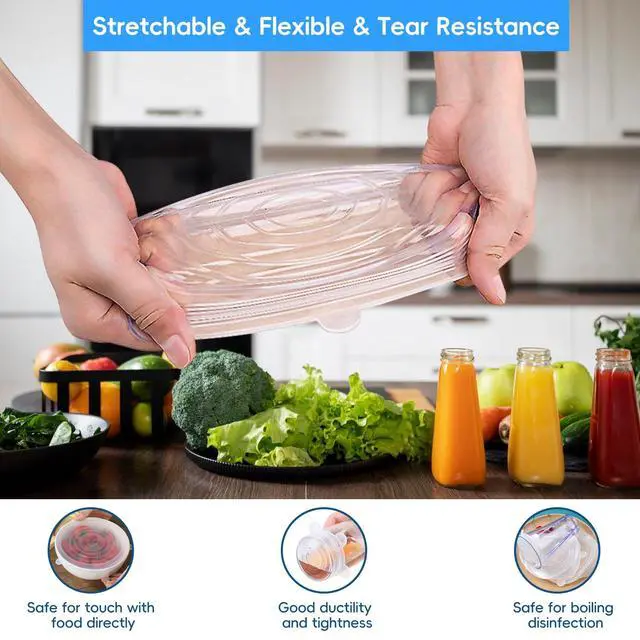 Alt view image 2 of 7 - 12PCS Silicone Stretch Lids for Food Storage, 6 Specifications of Reusable Silicone Bowl Cover, Suitable for Various Food Containers, High and Low Temperature Scenarios (Microwave Ovens, Freezers)