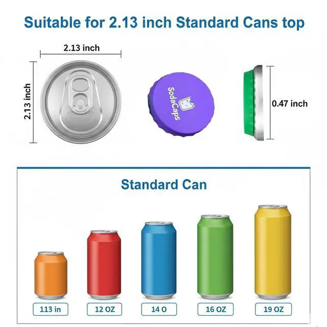 Alt view image 2 of 7 - Silicone Soda Can Covers Reusable (Pack of 6) Soda Can Lids to Keep Carbonation Fresh, Stretch Fit Can Covers for Soda, Energy Drinks & Slim Cans | BPA-Free Silicone Lids