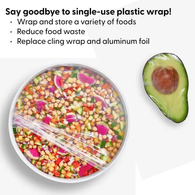 Alt view image 2 of 7 - Reusable Silicone Stretch Wrap, 1 Box with 3 Wraps (7x8, 10x11, 13x14), Oven, Dishwasher, Microwave & Freezer Safe, BPA Free