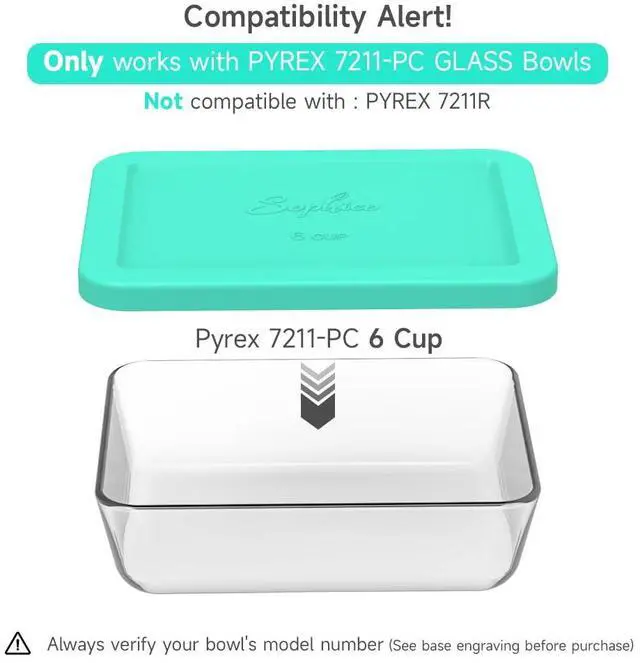 Alt view image 3 of 7 - Cup Rectangle Silicone Airtight Replacement Lid for Pyrex 7211-PC