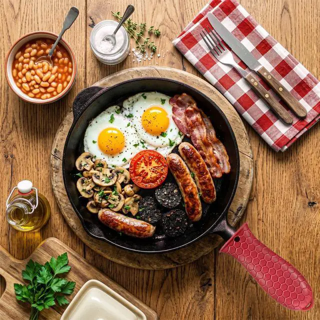 Alt view image 5 of 7 - Set of 4 Silicone Hot Handle Cover Heat Resistant Pot Grip Holder Non-Slip Pot Handle Pan Sleeve Grip Potholder for Cast Iron Skillets, Griddles, Frying Pans and Metal Cookware (Red)