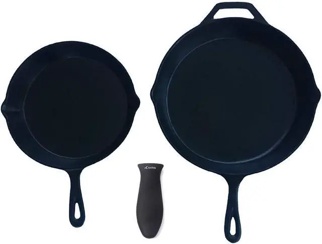 Alt view image 2 of 7 - Silicone Hot Handle Holders, Potholders (5-Pack Mix Black) for Cast Iron Skillets, Pans, Frying Pans & Griddles, Metal and Aluminum Cookware Handles - Sleeve Grip, Handle Cover