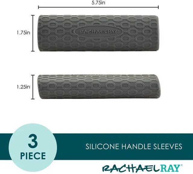 Alt view image 2 of 6 - Tools and Gadgets Cookware Silicone Handle/Holder Sleeve Set for Frying Pans, Skillets, and Cast Iron, 3 Piece - Gray