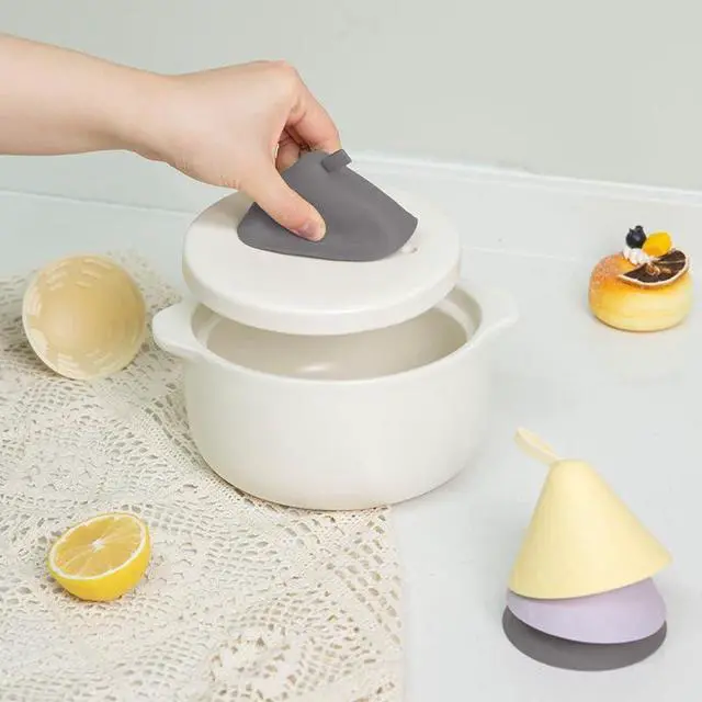 Alt view image 3 of 7 - Silicone Heat Resistant Universal Pot Handle Caps Scald Pot Lid Knob Covers Heat Resistant Knob Caps for Safe Handling of Cookware Lids Fit for Pots and Pans (dark grey)