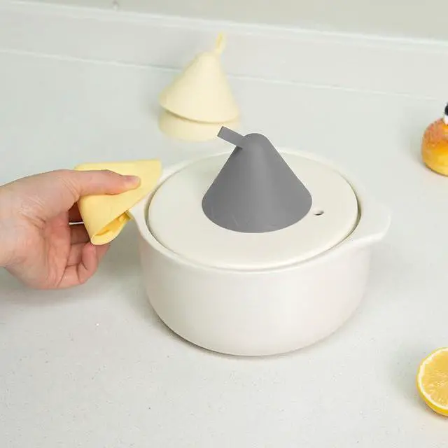 Alt view image 5 of 7 - Silicone Heat Resistant Universal Pot Handle Caps Scald Pot Lid Knob Covers Heat Resistant Knob Caps for Safe Handling of Cookware Lids Fit for Pots and Pans (dark grey)