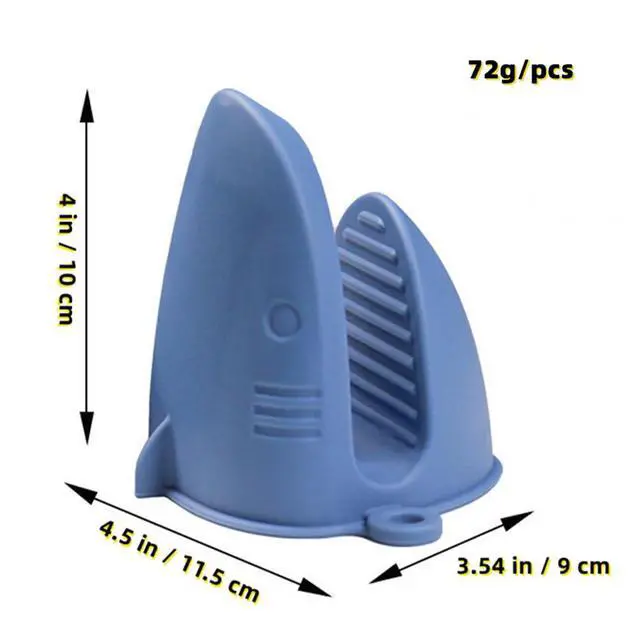 Alt view image 3 of 6 - Silicone Oven Mitts Heat Resistant, Silicone Potholders for Kitchen, Air Fryer,Baking, Mini Rubber Oven Glove (Blue)