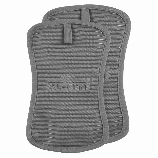 Alt view image 2 of 7 - Premium Pot Holder & Heating Pad, (2-Pack) Heat Resistant to 500 Degrees, 100% Cotton 10"x6.25" for Kitchen and Barbeque, Pewter