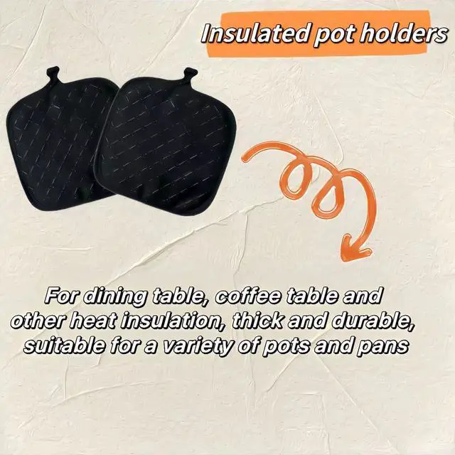 Alt view image 3 of 6 - Oven Mitts and Pan Racks 4-Piece Set, Extended Kitchen Oven Mitts and Pan Racks, Heat Resistant 500 °F, Silicone Non-Slip Surface for Baking and Cooking (Black)