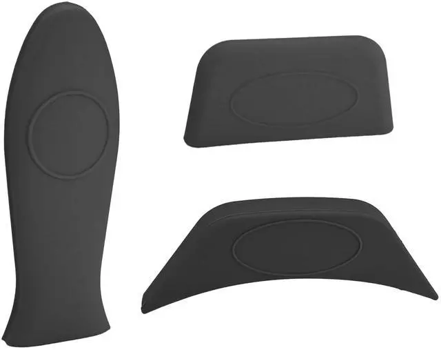 Main image of 3PCS Black Silicone Hot Handle Holder for Cast Iron Skillets, Heat Resistant Handle Covers for Frying Pans Griddles Metal Cookware, Non-Slip Pot Holder Sleeves
