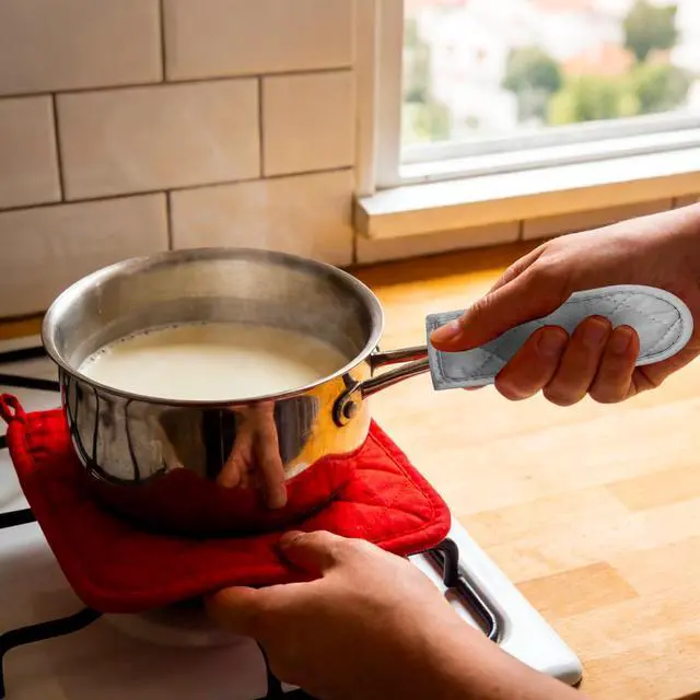 Alt view image 3 of 7 - Cast Iron Handle Cover 4 Pcs Cast Iron Skillet Handle Covers Heat Resistant Lodge Handle Cover for Kitchen