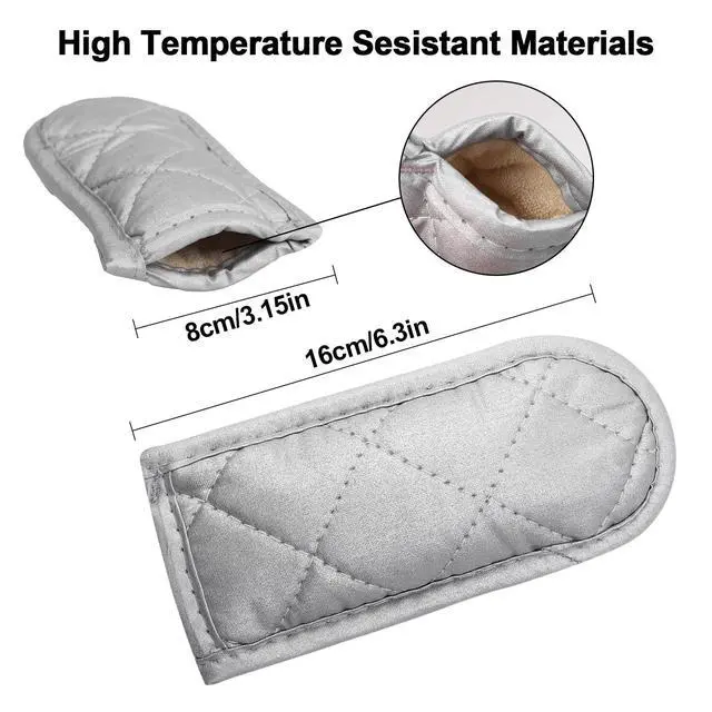Alt view image 5 of 7 - Cast Iron Handle Cover 4 Pcs Cast Iron Skillet Handle Covers Heat Resistant Lodge Handle Cover for Kitchen