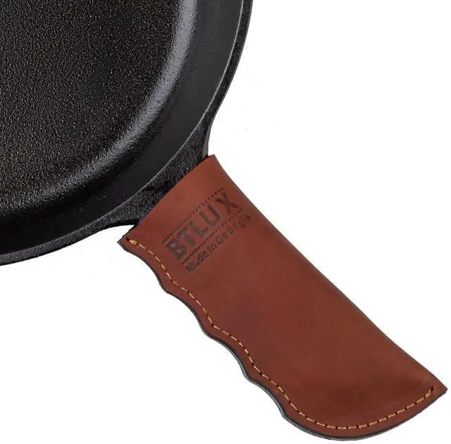 Main image of Made in Georgia - Cast Iron Handle Cover- Extra Thick Leather Heat Resistant Handle Holder for Cast Iron Skillets, Pans