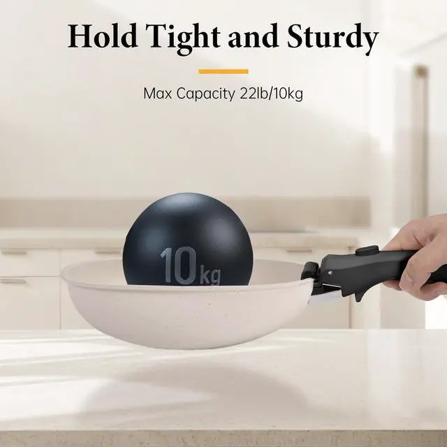 Alt view image 4 of 7 - Removable Pot Handle, Universal Pan Handle, Replacement for Pots and Pans, Fits All Cookware, Includes Spoon Rest, Durable & Heat-Resistant, Black