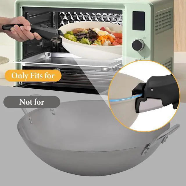 Alt view image 6 of 7 - Removable Pot Handle, Universal Pan Handle, Replacement for Pots and Pans, Fits All Cookware, Includes Spoon Rest, Durable & Heat-Resistant, Black