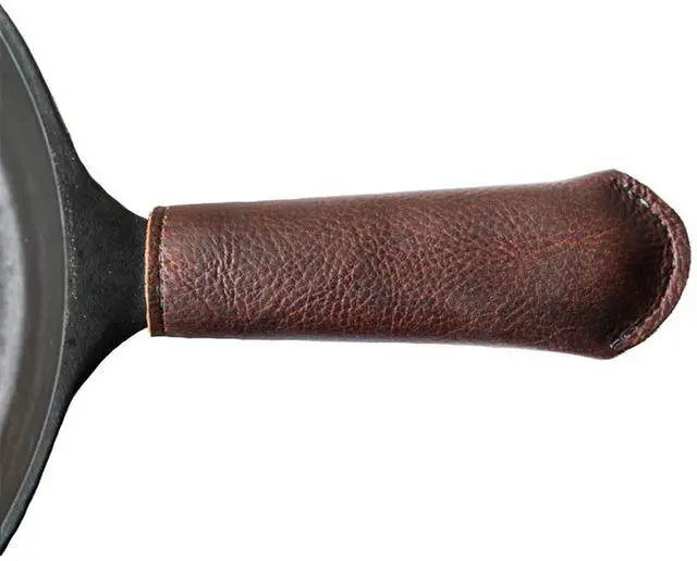 Main image of Leather Cast Iron Skillet Pan Handle Cover (Long 5.75")