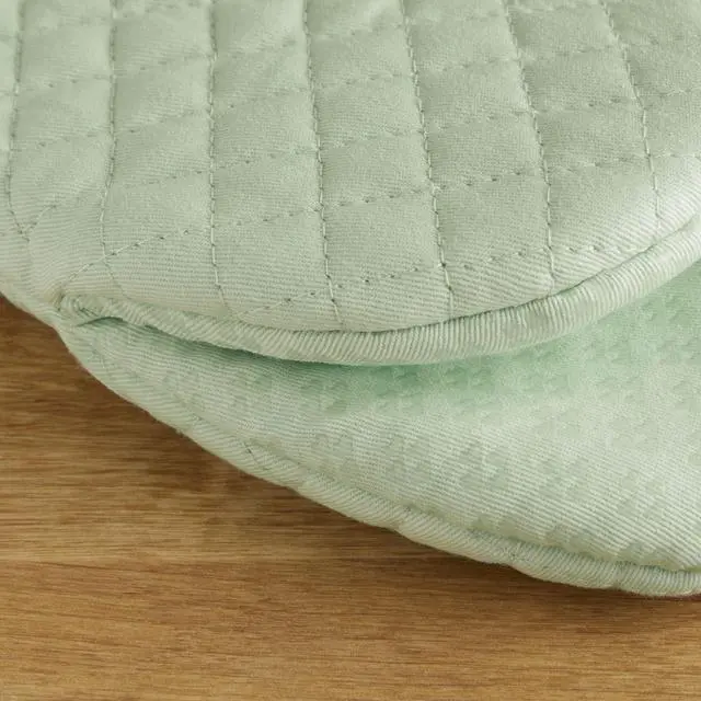 Alt view image 4 of 6 - Asteroid Mini Oven Mitt Set, 5.5"x8", Pistachio, 2 Piece