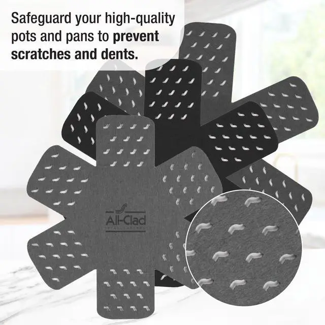 Alt view image 2 of 5 - Pot Protectors & Silicone Grip Set: Pot and Pan Protectors for Kitchen Organization, 100% Silicone Heat Resistant Grip Set, 8-Piece