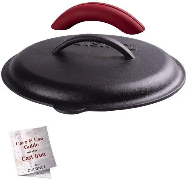 Main image of Fits 10"-Inch Lodge Skillet Frying Pans or Braiser + Silicone Handle Holder + Care Guide - 25.4-cm Pre-Seasoned Universal Replacement Cover - Indoor/Outdoor, Fire, BBQ Safe