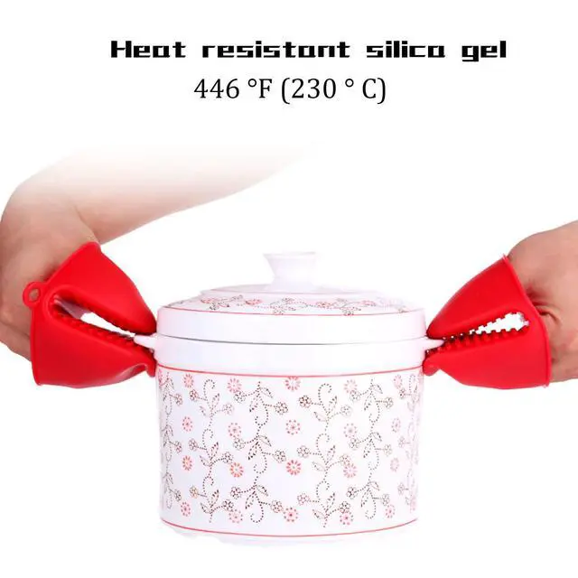 Alt view image 4 of 7 - Pairs Silicone Cooking Pinch Grips Oven Mitts Potholder for Kitchen Cooking & Baking