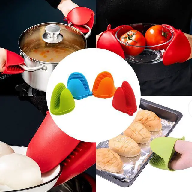 Alt view image 5 of 7 - Pairs Silicone Cooking Pinch Grips Oven Mitts Potholder for Kitchen Cooking & Baking