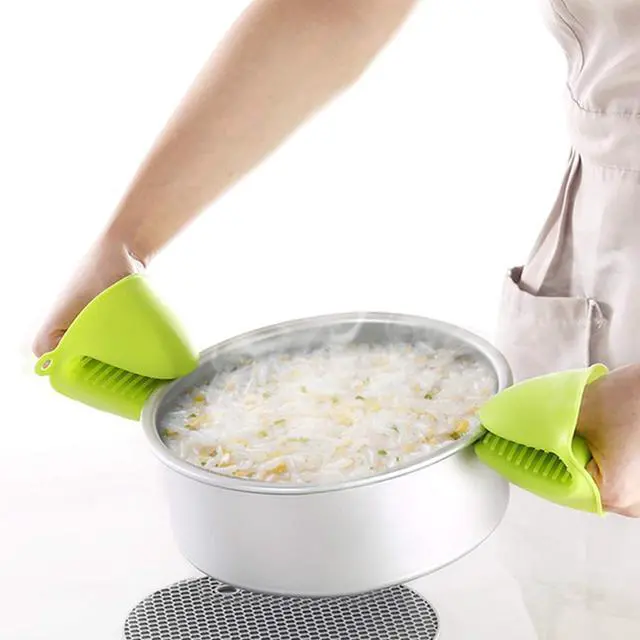 Alt view image 7 of 7 - Pairs Silicone Cooking Pinch Grips Oven Mitts Potholder for Kitchen Cooking & Baking